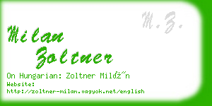 milan zoltner business card